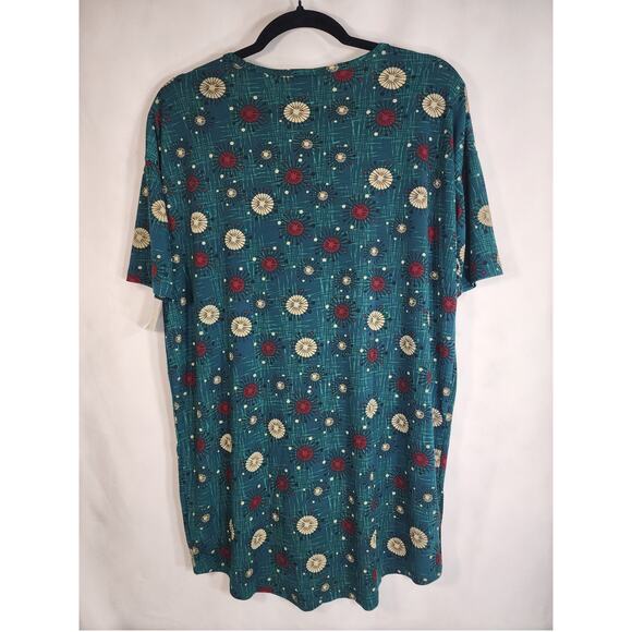 NEW LuLaRoe LLR Green Starburst Irma Hi-Low Tunic Short Sleeve Top Women Sz XXS - Picture 6 of 9